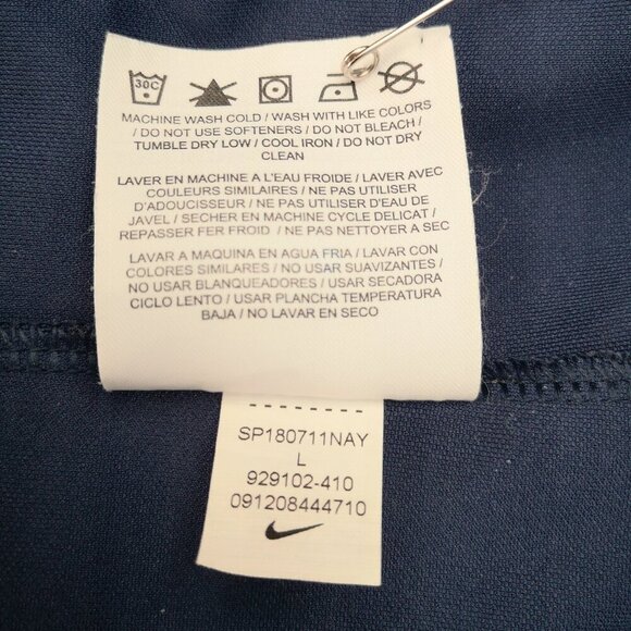 Nike Dri-Fit Men's Size Large Navy Straight Fit Short Sleeves Polo - Picture 7 of 10